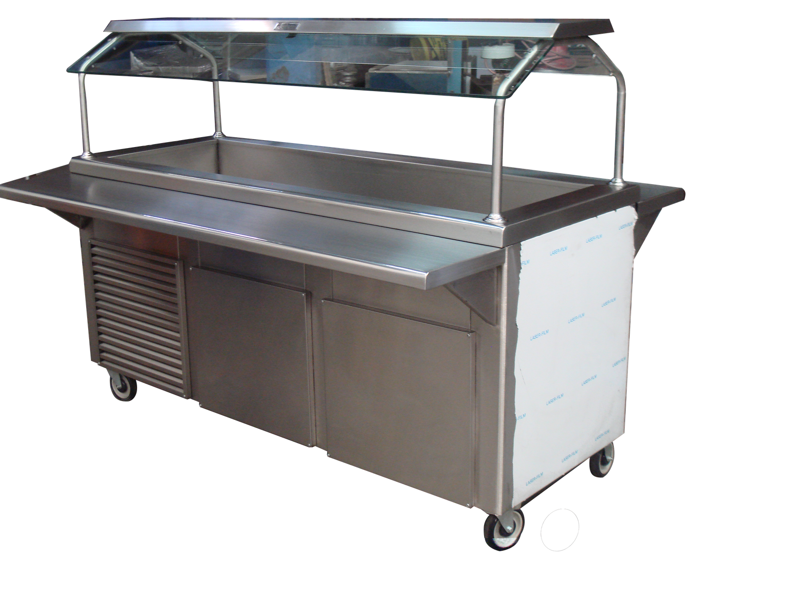 MAINOX barra fría  en isla    de  5 enteros con sistema de refrigeración