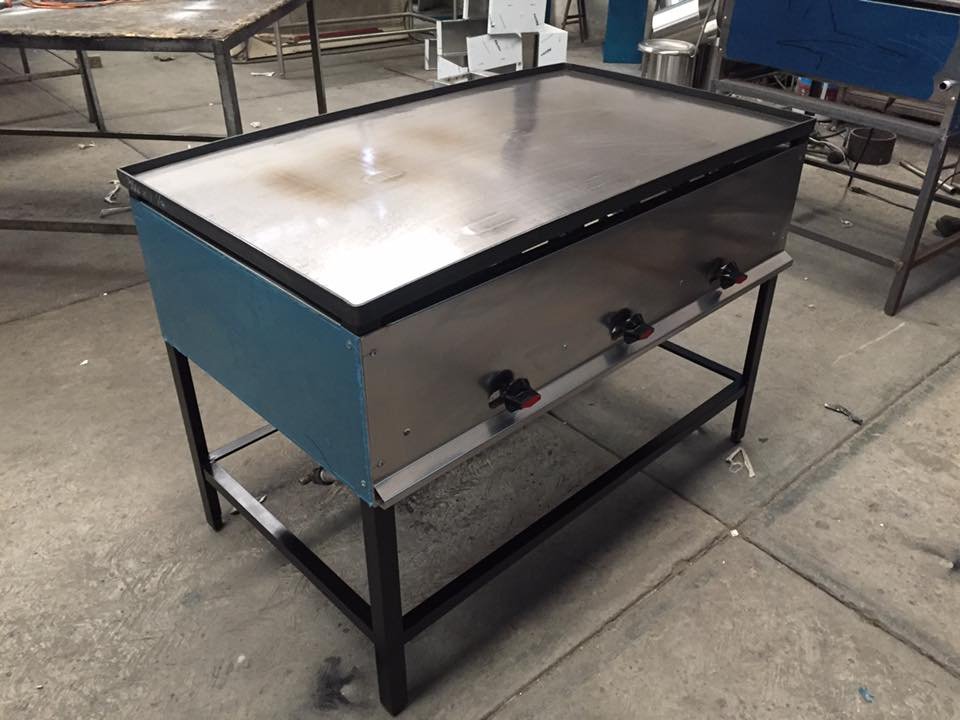 MAINOX comal con gabiente en  acero inoxidable