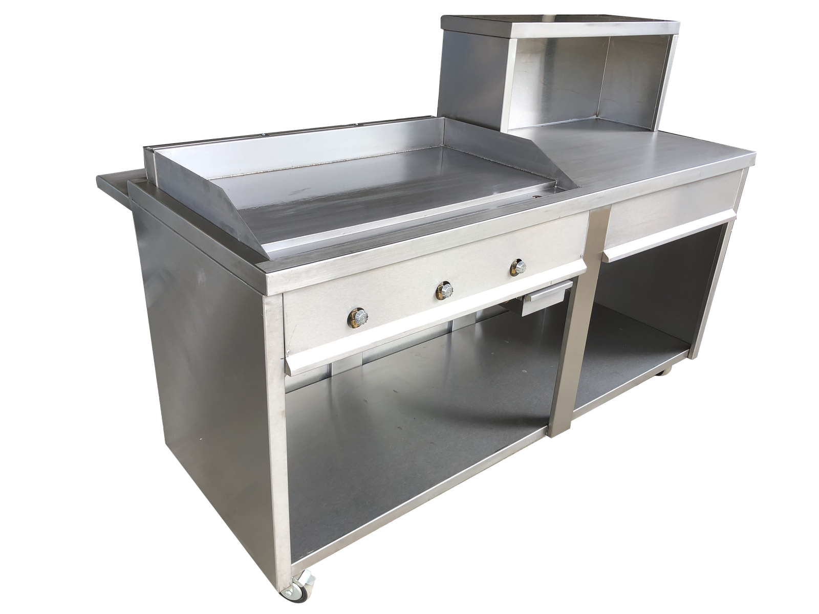 MAINOX MUEBLE CON REPISA   Y  PLANCHA   EN ACERO INOXIDABLE