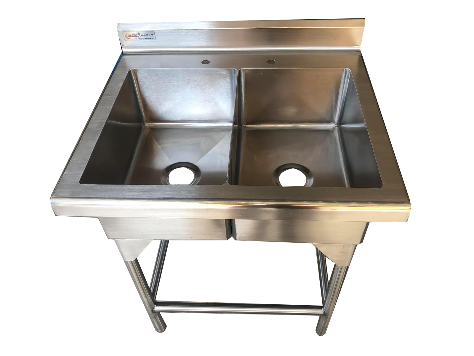 MAINOX tarja doble fabricada en acero inoxidable